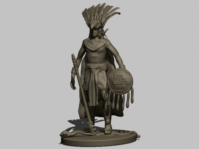 aztec warrior statue 3d models
