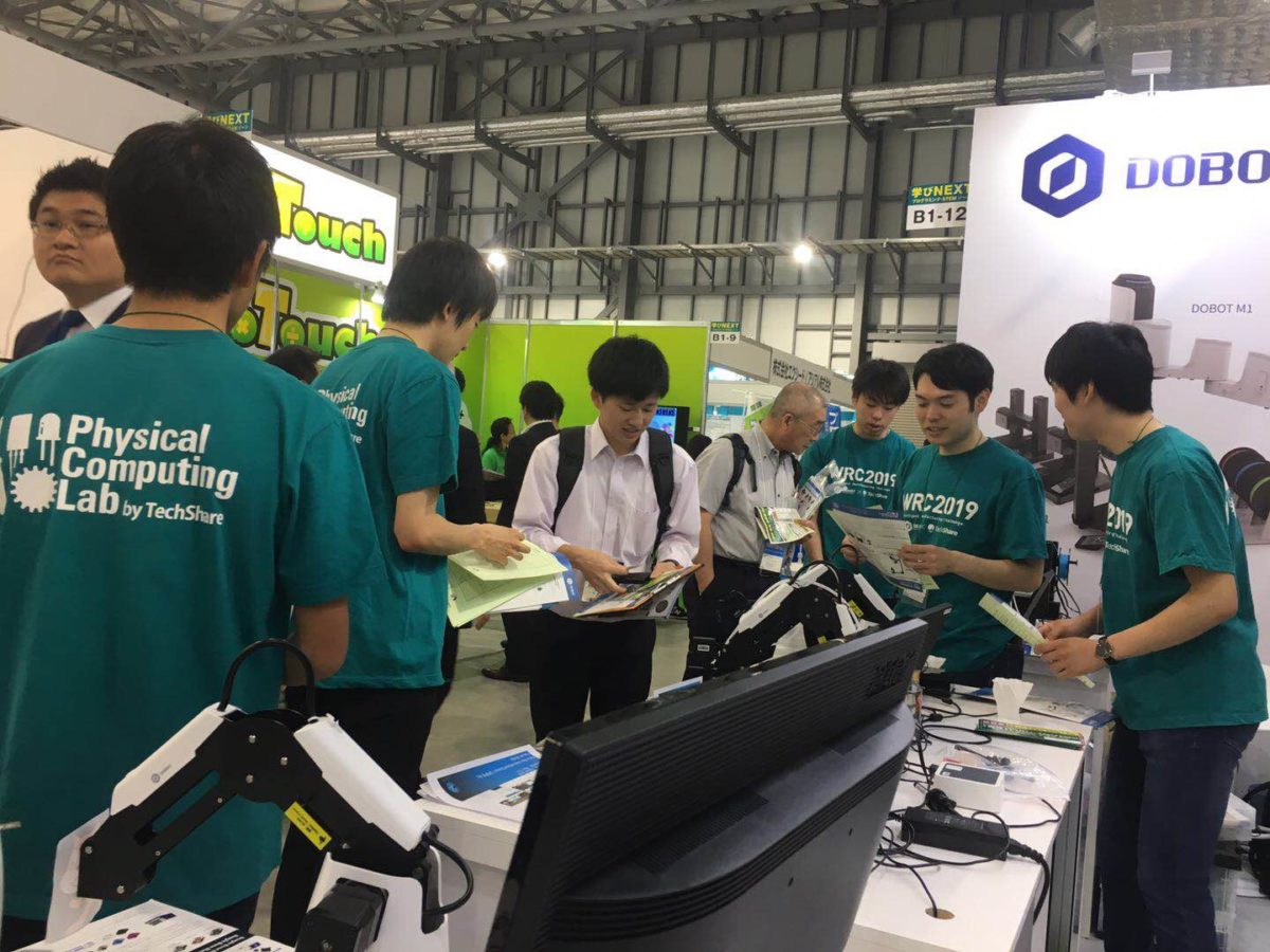 edix tokyo guests interact with the DOBOT robotic arm